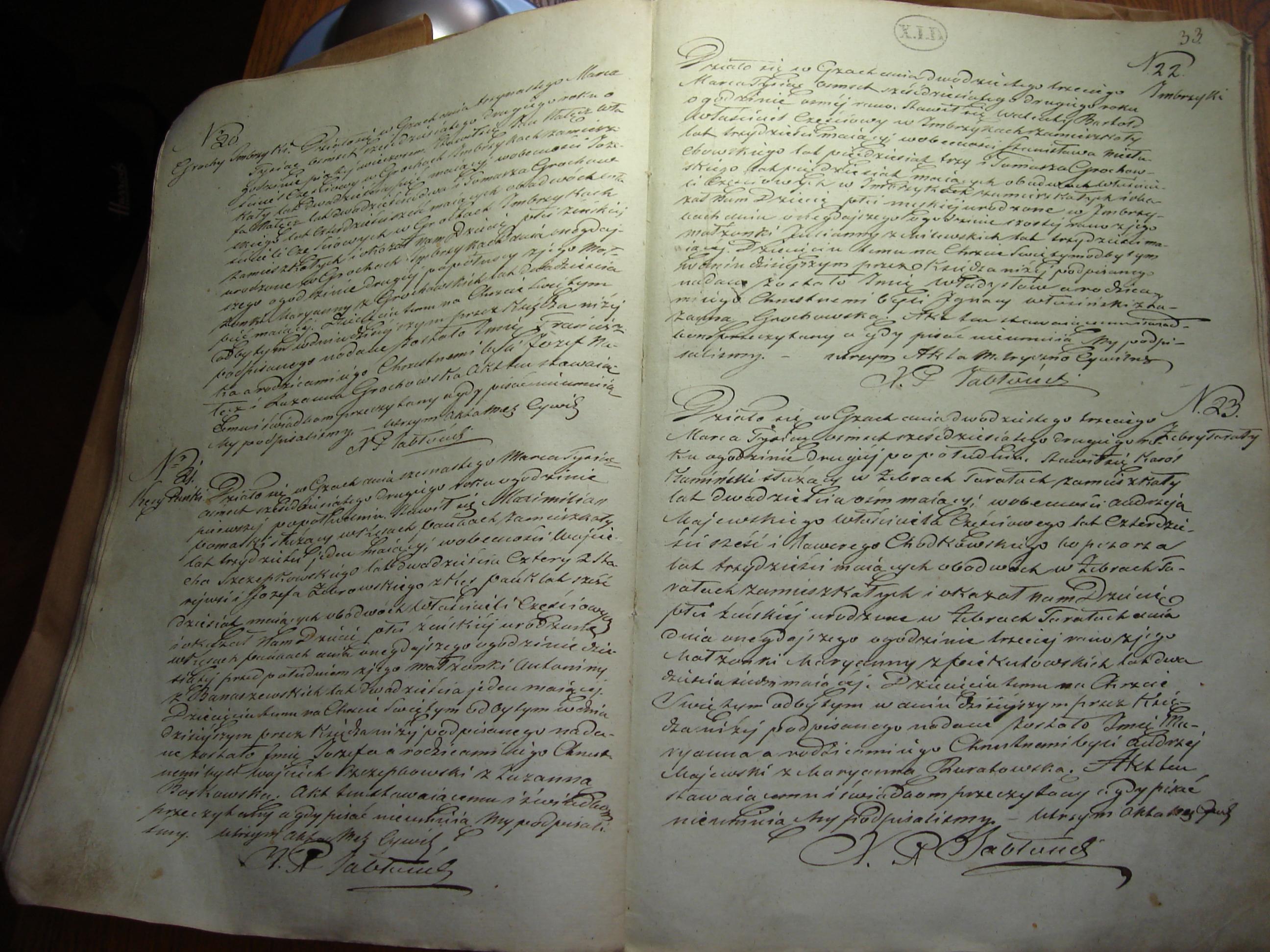 Birth record of Franciszka
